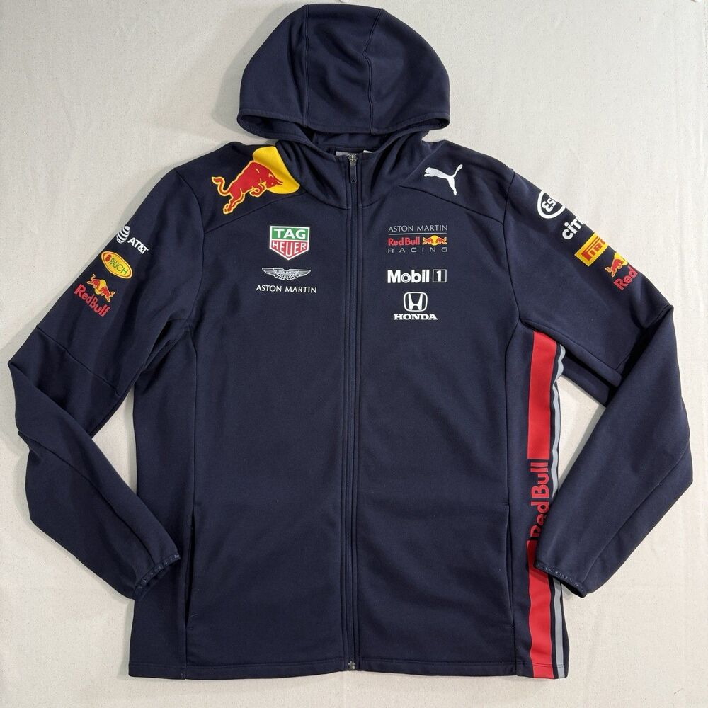 Puma Red Bull Racing Formula 1 Aston Martin Zip Hoodie Men Size 2XL